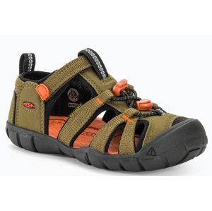 Keen SEACAMP II CNX YOUTH dark olive/gold flame Velikost: 32/33 dětské sandály