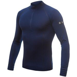 SENSOR MERINO ACTIVE pánské triko dl.rukáv stoják zip deep blue Velikost: L