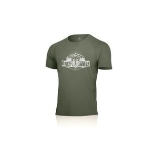Lasting pánské merino triko s tiskem FANG zelené Velikost: L pánské triko