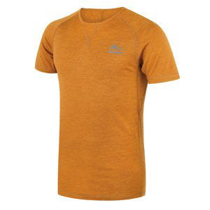 Husky Merino termoprádlo Mersa M mustard Velikost: XL pánské tričko s krátkým rukávem