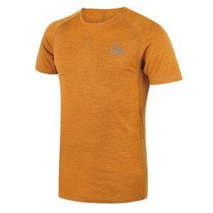 Husky Merino termoprádlo Mersa M mustard Velikost: XXL pánské tričko s krátkým rukávem