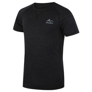 Husky Merino termoprádlo Mersa M black Velikost: XXL pánské tričko s krátkým rukávem