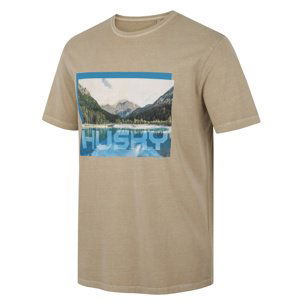 Husky Pánské bavlněné triko Tee Lake M beige Velikost: XXXL pánské tričko s krátkým rukávem