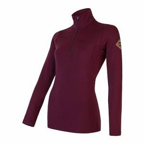 SENSOR MERINO EXTREME dámské triko dl.rukáv zip port red Velikost: XL