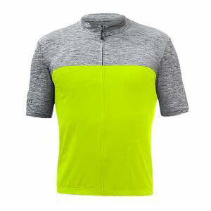 SENSOR CYKLO MOTION pánský dres kr.rukáv celozip neon yellow/šedá Velikost: XXL