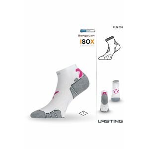 Lasting RUN 004 bílá běžecké ponožky Velikost: (38-41) M ponožky