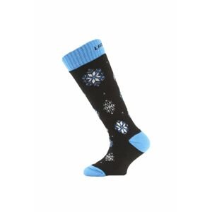 Lasting SJA dětské merino lyžařské ponožky černé Velikost: (34-37) S ponožky