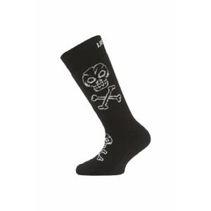 Lasting dětské merino lyžařské ponožky SJC černé Velikost: (29-33) XS