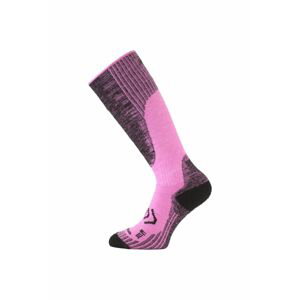 Lasting merino lyžařské podkolenky SKM růžové Velikost: (42-45) L ponožky
