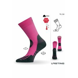 Lasting TCL 318 růžová trekingová ponožka Velikost: (38-41) M- ponožky