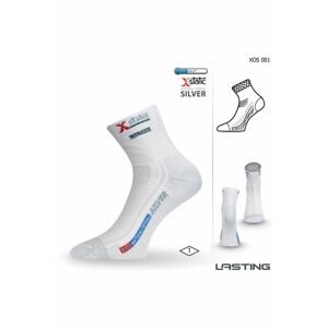 Lasting XOS 001 bílá ponožky se stříbrem Velikost: (34-37) S ponožky