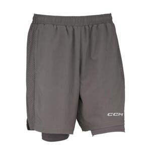 CCM Kraťasy CCM 2in1 Training Shorts SR, šedá, Senior, XL