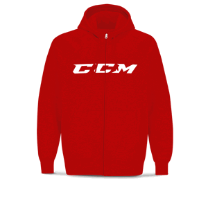 CCM Mikina CCM Full Zip CVC Hoody SR, červená, Senior, L