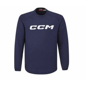 CCM Mikina CCM Locker Room Fleece Crew JR, Junior, M, tmavě modrá