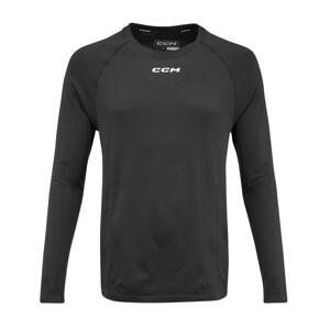 CCM Triko s dlouhým rukávem CCM Premium Training Tee SR, černá, Senior, M