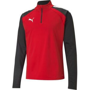 Puma TEAMLIGA 1/4 ZIP TOP Pánská fotbalová mikina, červená, veľkosť S