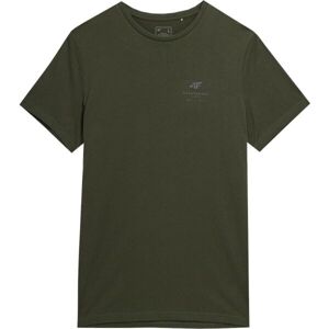 4F T-SHIRT Pánské triko, khaki, veľkosť M