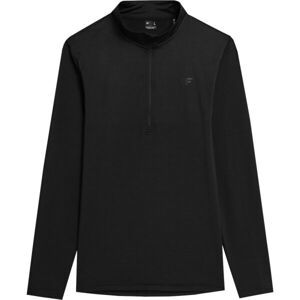 4F BRUSHED UNDERWEAR 1/2 ZIP JACKET Pánská mikina, černá, veľkosť S