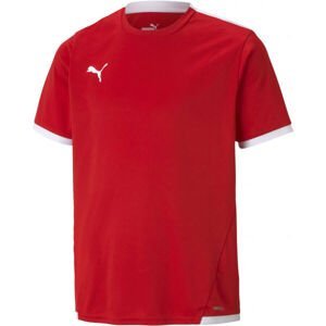 Puma TEAM LIGA JERSEY TEE Juniorské fotbalové triko, červená, veľkosť 176