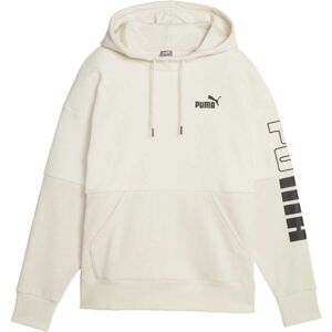 Puma POWER COLOR BLOCK HIGT NECK HOODIE Dámská mikina, béžová, veľkosť S