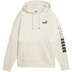 Puma POWER COLOR BLOCK HIGT NECK HOODIE Dámská mikina, béžová, veľkosť XS