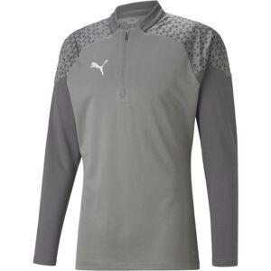 Puma TEAMCUP TRAINING 1/4 ZIP TOP Pánská sportovní mikina, šedá, veľkosť L