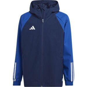 adidas TIRO23 C JACKET Chlapecká fotbalová bunda, tmavě modrá, veľkosť 128