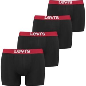 Levi's SOLID BASIC BRIEF 4P Pánské boxerky, černá, veľkosť L