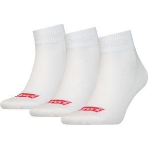 Levi's MID CUT BATWING LOGO 3P Unisexové ponožky, bílá, veľkosť 35/38