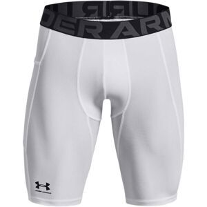 Under Armour HEATGEAR ARMOUR LONG SHORTS Pánské kompresní kraťasy, bílá, velikost