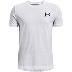 Under Armour SPORTSTYLE LEFT CHEST Chlapecké tričko s krátkým rukávem, bílá, velikost