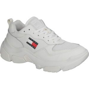 Tommy Hilfiger LEATHER HYBRID CHUNKY SOLE TRAINER Dámská volnočasová obuv, bílá, veľkosť 41