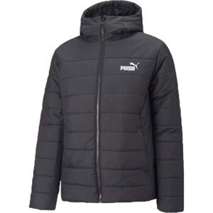 Puma ESSENTIALS HOODED PADDED Pánská zimní bunda, černá, velikost