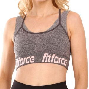 Fitforce BRANHILD Dámská fitness podprsenka, šedá, veľkosť XL