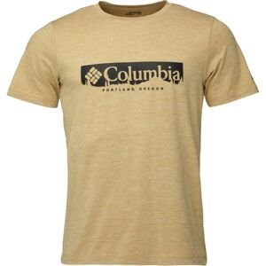 Columbia KWICK HIKE GRAPHIC SS TEE Pánské triko, béžová, velikost