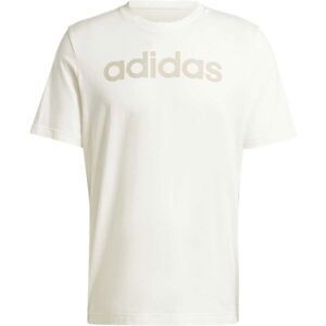 adidas ESSENTIALS SINGLE JERSEY LINEAR Pánské tričko, béžová, velikost