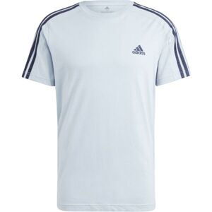 adidas ESSENTIALS SINGLE JERSEY 3-STRIPES Pánské triko, světle modrá, veľkosť M