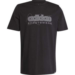 adidas SPORTSWEAR GRAPHIC TEE Pánské triko, černá, velikost