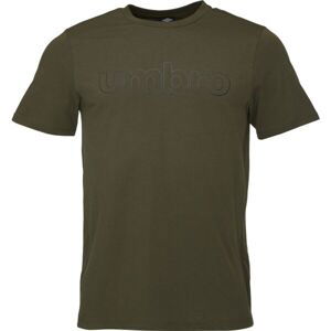 Umbro LINEAR LOGO GRAPHIC TEE Pánské triko, khaki, veľkosť M