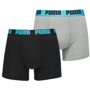 Puma MEN EVERYDAY BASIC BOXER 2P Pánské boxerky, černá, velikost