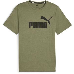 Puma ESSENTIALS HEATHER TEE Pánské sportovní triko, khaki, veľkosť L