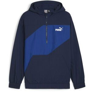 Puma POWER WINDBREAKER 1/2 ZIP Pánská větrovka, tmavě modrá, velikost