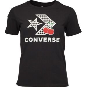 Converse CHERRY STAR CHEVRON INFILL Dámské tričko, černá, velikost