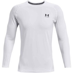 Under Armour HG ARMOUR FITTED Pánské triko s dlouhým rukávem, bílá, velikost