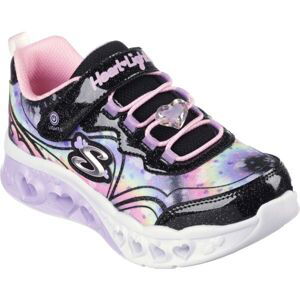 Skechers FLUTTER HEART LIGHTS Dětská volnočasová obuv, černá, velikost