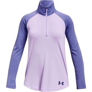 Under Armour TECH GRAPHIC 1/2 ZIP Dívčí tričko s dlouhým rukávem, růžová, velikost