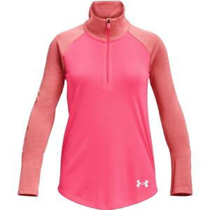 Under Armour TECH GRAPHIC 1/2 ZIP Dívčí tričko s dlouhým rukávem, růžová, veľkosť yxl