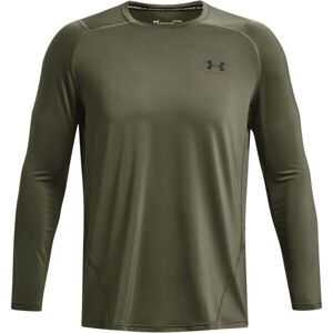 Under Armour HG ARMOUR FITTED Pánské triko s dlouhým rukávem, khaki, velikost