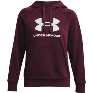 Under Armour RIVAL FLEECE BIG LOGO Dámská mikina, vínová, velikost