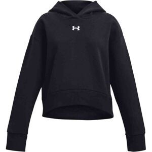 Under Armour RIVAL FLEECE CROP HOODIE Dívčí mikina, černá, velikost